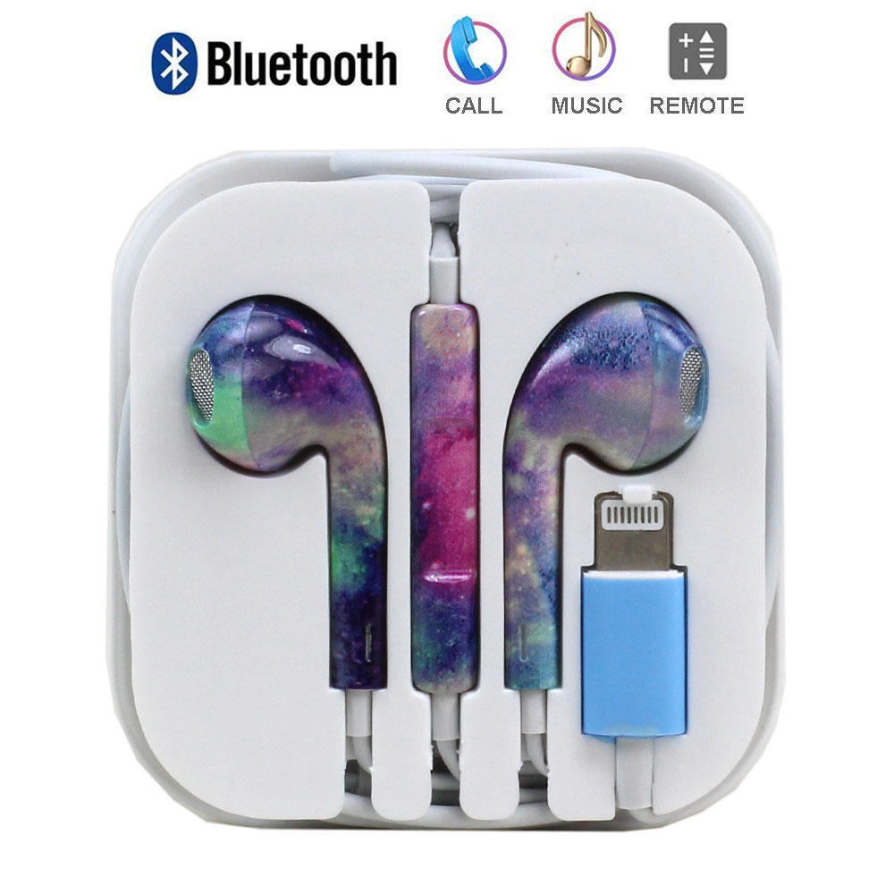 Bluetooth WIRED Lightning Design Earbuds for Apple iPHONE (Galaxy)